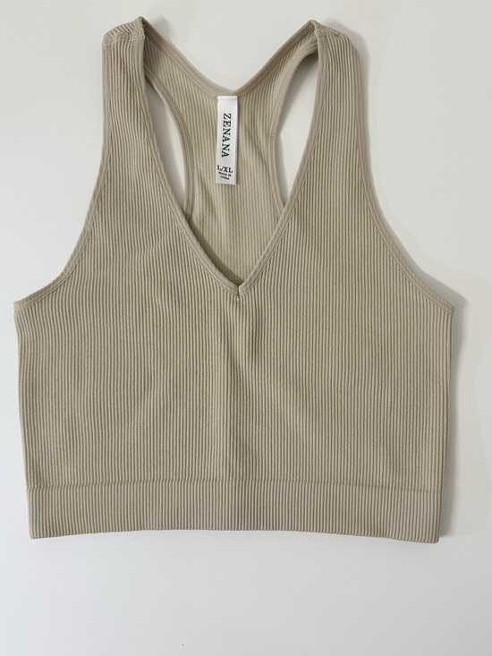 Zenana Other - Zenana Ribbed Cropped Racerback Tank Top Brami, L/XL  38A thru 40DD